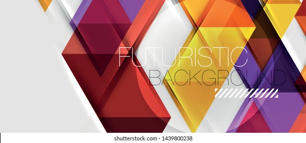 Abstract geometric background. Modern overlapping triangles. Unusual color shapes for your message. Business or tech presentation, app cover vector template