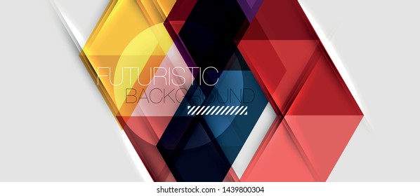 Abstract geometric background. Modern overlapping triangles. Unusual color shapes for your message. Business or tech presentation, app cover vector template