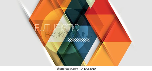 Abstract geometric background. Modern overlapping triangles. Unusual color shapes for your message. Business or tech presentation, app cover vector template