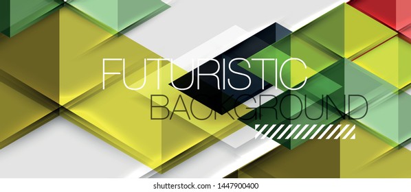 Abstract geometric background. Modern overlapping triangles. Unusual color shapes for your message. Business or tech presentation, app cover vector template