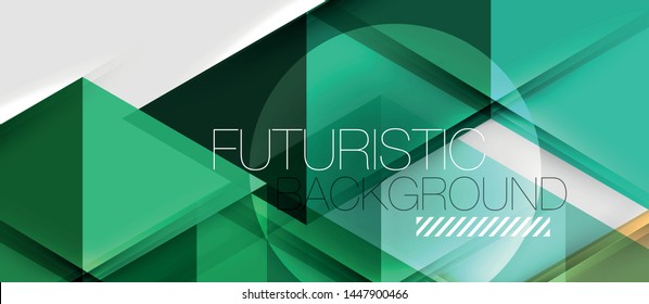 Abstract geometric background. Modern overlapping triangles. Unusual color shapes for your message. Business or tech presentation, app cover vector template
