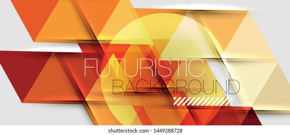 Abstract geometric background. Modern overlapping triangles. Unusual color shapes for your message. Business or tech presentation, app cover vector template