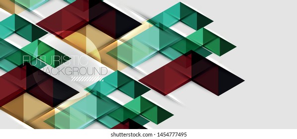 Abstract geometric background. Modern overlapping triangles. Unusual color shapes for your message. Business or tech presentation, app cover vector template