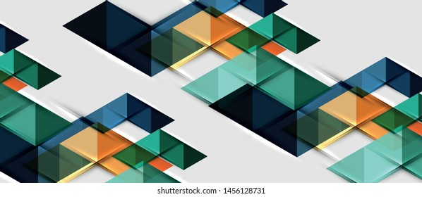 Abstract geometric background. Modern overlapping triangles. Unusual color shapes for your message. Business or tech presentation, app cover vector template
