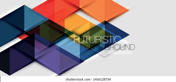 Abstract geometric background. Modern overlapping triangles. Unusual color shapes for your message. Business or tech presentation, app cover vector template