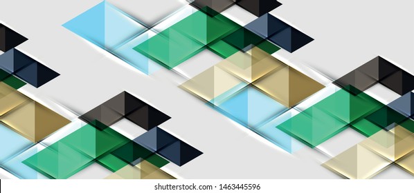 Abstract geometric background. Modern overlapping triangles. Unusual color shapes for your message. Business or tech presentation, app cover vector template