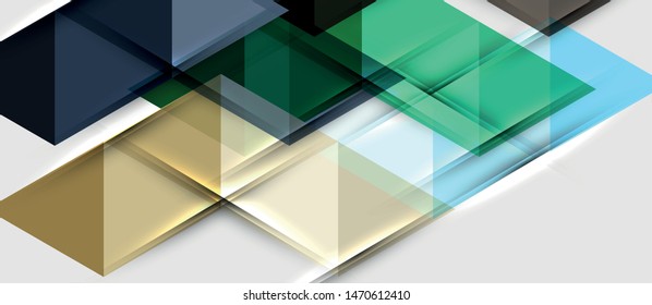Abstract geometric background. Modern overlapping triangles. Unusual color shapes for your message. Business or tech presentation, app cover vector template