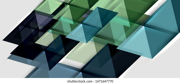 Abstract geometric background. Modern overlapping triangles. Unusual color shapes for your message. Business or tech presentation, app cover vector template