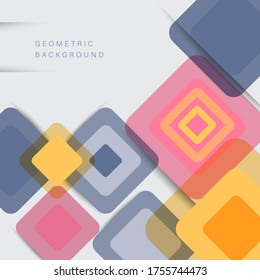 Abstract geometric background. Modern overlapping rhombuses. Unusual color shapes for your message. Business or tech presentation, app cover vector template