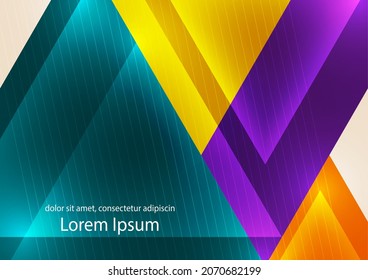 Abstract geometric background. Modern overlapping triangles. Bright colours. Template for business presentations, app covers and website designs. Vector illustration
