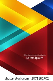 Abstract geometric background. Modern overlapping triangles. Bright colours. Template for business presentations, app covers and website designs. Vector illustration