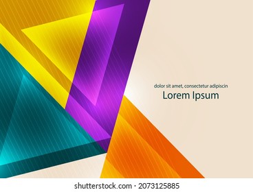 Abstract geometric background. Modern overlapping triangles. Bright colours. Template for business presentations, app covers and website designs. Vector illustration
