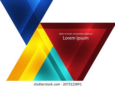 Abstract geometric background. Modern overlapping triangles. Bright colours. Template for business presentations, app covers and website designs. Vector illustration