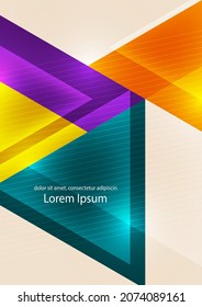 Abstract geometric background. Modern overlapping triangles. Bright colours. Template for business presentations, app covers and website designs. Vector illustration