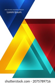 Abstract geometric background. Modern overlapping triangles. Bright colours. Template for business presentations, app covers and website designs. Vector illustration