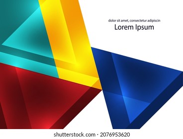 Abstrakter geometrischer Hintergrund. Moderne, sich überlappende Dreiecke. Helle Farben. Vorlage für Geschäftspräsentationen, App-Cover und Website-Designs. Vektorgrafik