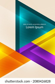 Abstract geometric background. Modern overlapping triangles. Bright colours. Template for business presentations, app covers and website designs. Vector illustration