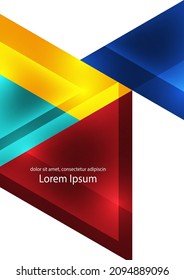 Abstract geometric background. Modern overlapping triangles. Bright colours. Template for business presentations, app covers and website designs. Vector illustration