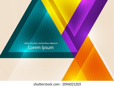 Abstract Polygon Color Background, With Brightly Colored Triangles, And  Overlapping Line Art. Vector Art & Graphics