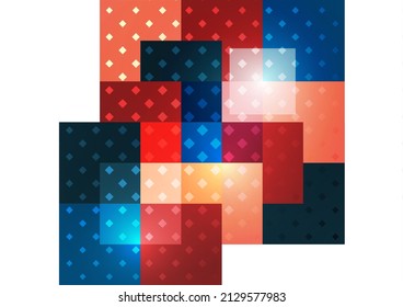 Abstract geometric background. Modern overlapping squares. Fancy color shapes for your message. Business or technical presentation. Vector illustration