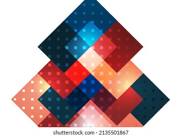 Abstract geometric background. Modern overlapping squares. Fancy color shapes for your message. Business or technical presentation. Vector illustration
