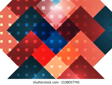 Abstract geometric background. Modern overlapping squares. Fancy color shapes for your message. Business or technical presentation. Vector illustration