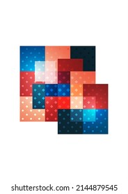 Abstract geometric background. Modern overlapping squares. Fancy color shapes for your message. Business or technical presentation. Vector illustration