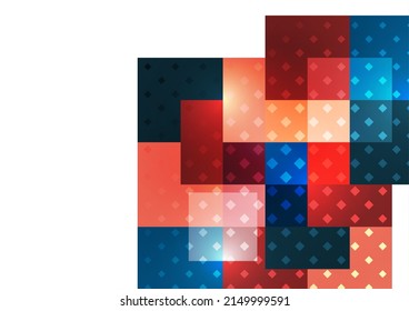 Abstract geometric background. Modern overlapping squares. Fancy color shapes for your message. Business or technical presentation. Vector illustration