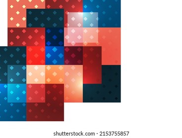 Abstract geometric background. Modern overlapping squares. Fancy color shapes for your message. Business or technical presentation. Vector illustration