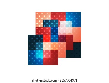Abstract geometric background. Modern overlapping squares. Fancy color shapes for your message. Business or technical presentation. Vector illustration
