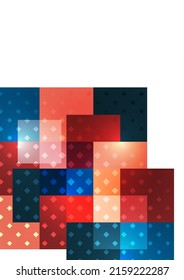 Abstract geometric background. Modern overlapping squares. Fancy color shapes for your message. Business or technical presentation. Vector illustration