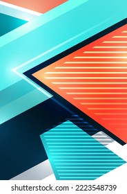 Abstract geometric background. Modern overlapping shapes. Unusual color pattern for your design. Business or technology presentation, app cover template