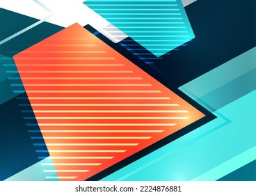 Abstract geometric background. Modern overlapping shapes. Unusual color pattern for your design. Business or technology presentation, app cover template