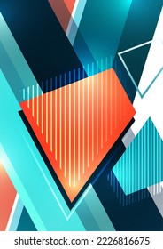 Abstract geometric background. Modern overlapping shapes. Unusual color pattern for your design. Business or technology presentation, app cover template