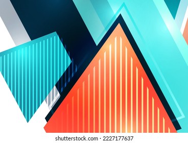 Abstract geometric background. Modern overlapping shapes. Unusual color pattern for your design. Business or technology presentation, app cover template