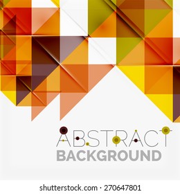 Fondo geométrico abstracto. Triángulos superpuestos modernos. Formas de color inusuales para el mensaje. Presentación empresarial o tecnológica, plantilla de portada de aplicaciones