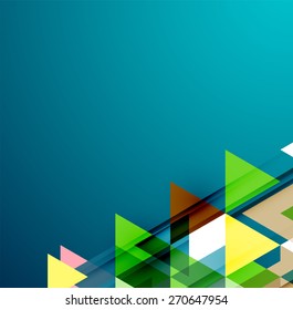Abstract geometric background. Modern overlapping triangles. Unusual color shapes for your message. Business or tech presentation, app cover template