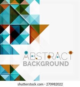 Abstract geometric background. Modern overlapping triangles. Unusual color shapes for your message. Business or tech presentation, app cover template