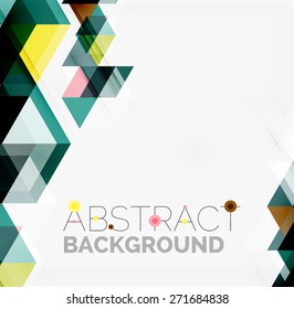 Abstract geometric background. Modern overlapping triangles. Unusual color shapes for your message. Business or tech presentation, app cover template