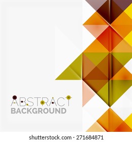 Abstract geometric background. Modern overlapping triangles. Unusual color shapes for your message. Business or tech presentation, app cover template