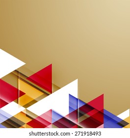 Abstract geometric background. Modern overlapping triangles. Unusual color shapes for your message. Business or tech presentation, app cover template