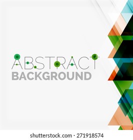 Abstract geometric background. Modern overlapping triangles. Unusual color shapes for your message. Business or tech presentation, app cover template