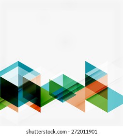 Abstrakter geometrischer Hintergrund. Moderne, sich überlappende Dreiecke. Ungewöhnliche Farbformen für Ihre Nachricht. Business- oder Technologiepräsentation, App-Titelvorlage