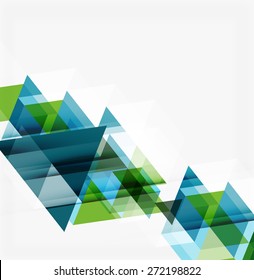 Abstract geometric background. Modern overlapping triangles. Unusual color shapes for your message. Business or tech presentation, app cover template