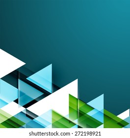 Abstract geometric background. Modern overlapping triangles. Unusual color shapes for your message. Business or tech presentation, app cover template