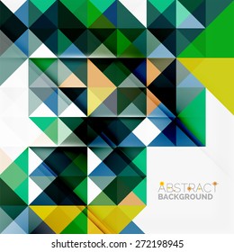 Abstract geometric background. Modern overlapping triangles. Unusual color shapes for your message. Business or tech presentation, app cover template