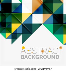 Abstract geometric background. Modern overlapping triangles. Unusual color shapes for your message. Business or tech presentation, app cover template