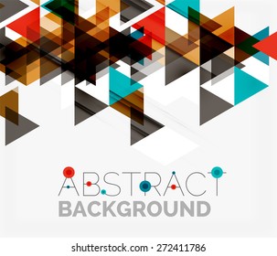 Abstract geometric background. Modern overlapping triangles. Unusual color shapes for your message. Business or tech presentation, app cover template