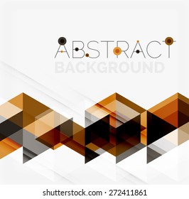Fondo geométrico abstracto. Triángulos superpuestos modernos. Formas de color inusuales para el mensaje. Presentación empresarial o tecnológica, plantilla de portada de aplicaciones