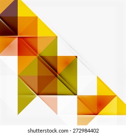 Abstract geometric background. Modern overlapping triangles. Unusual color shapes for your message. Business or tech presentation, app cover template